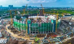 Nhật Bản mất 3 năm, Mỹ mất 4 năm nhưng Việt Nam chỉ cần khoảng 17 tháng để hoàn thành siêu công trình lớn gấp 1,5 lần sân Mỹ Đình