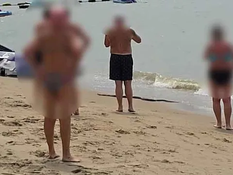 Thấy thứ "đáng sợ" trồi lên từ biển, du khách hoảng sợ bỏ chạy