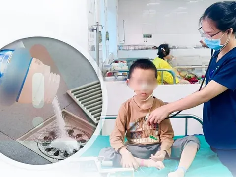 Bé 8 tuổi ở Nghệ An bị bỏng nặng thực quản do uống nhầm bột thông cống