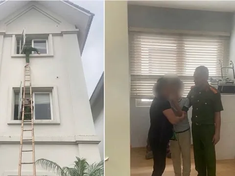 Mâu thuẫn với gia đình, cháu bé 14 tuổi định trèo ra ban công căn biệt thự 3 tầng