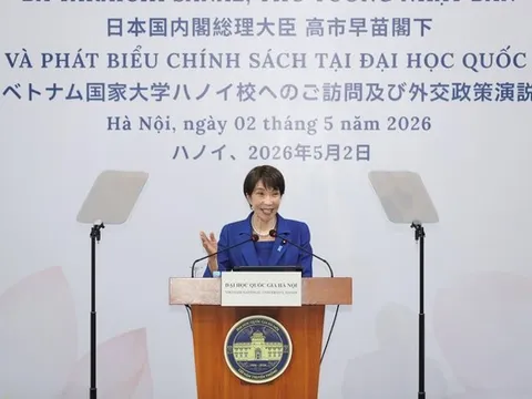 Thủ tướng Nhật Bản phát biểu chính sách tại Đại học Quốc gia Hà Nội